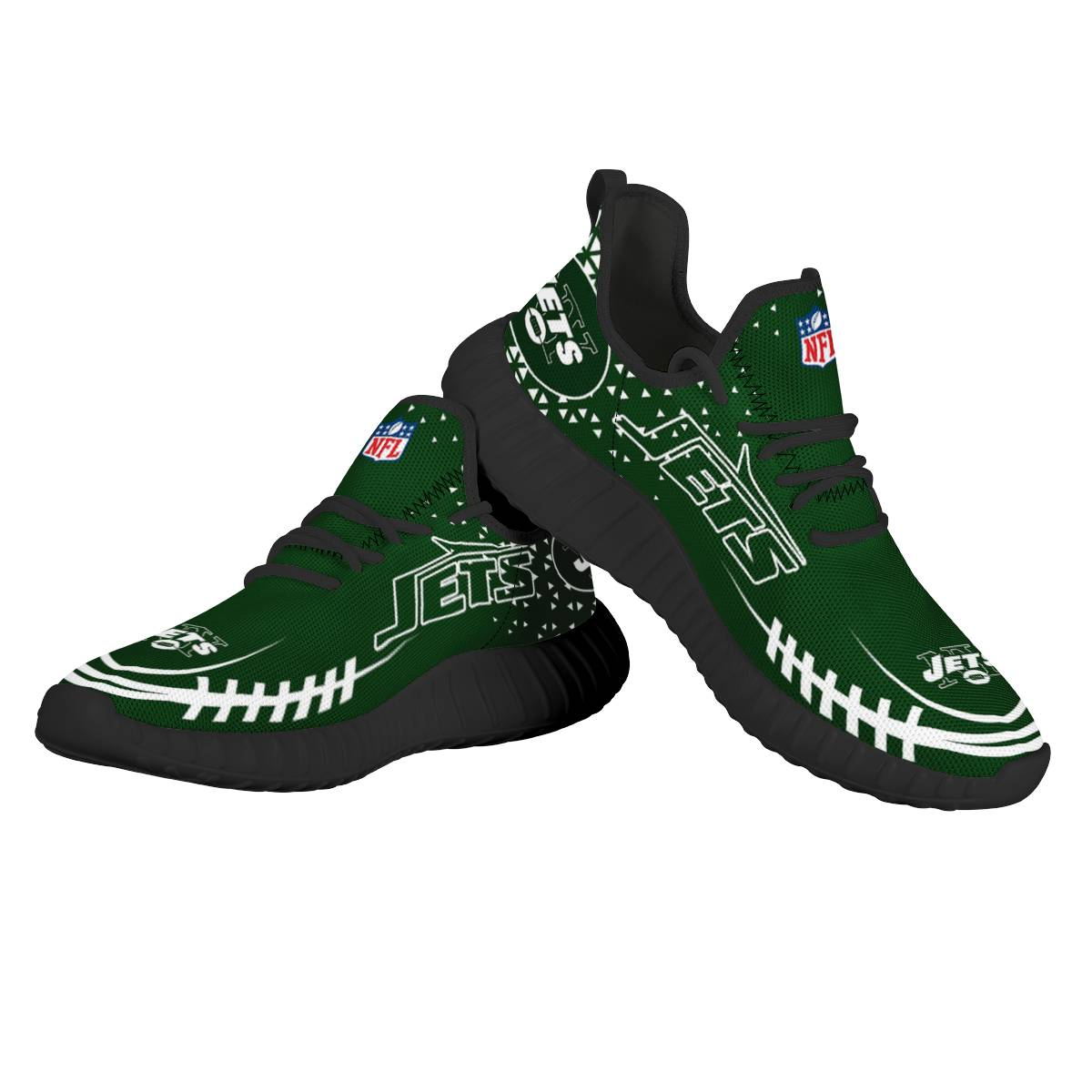 Women's NFL New York Jets Mesh Knit Sneakers/Shoes 003
